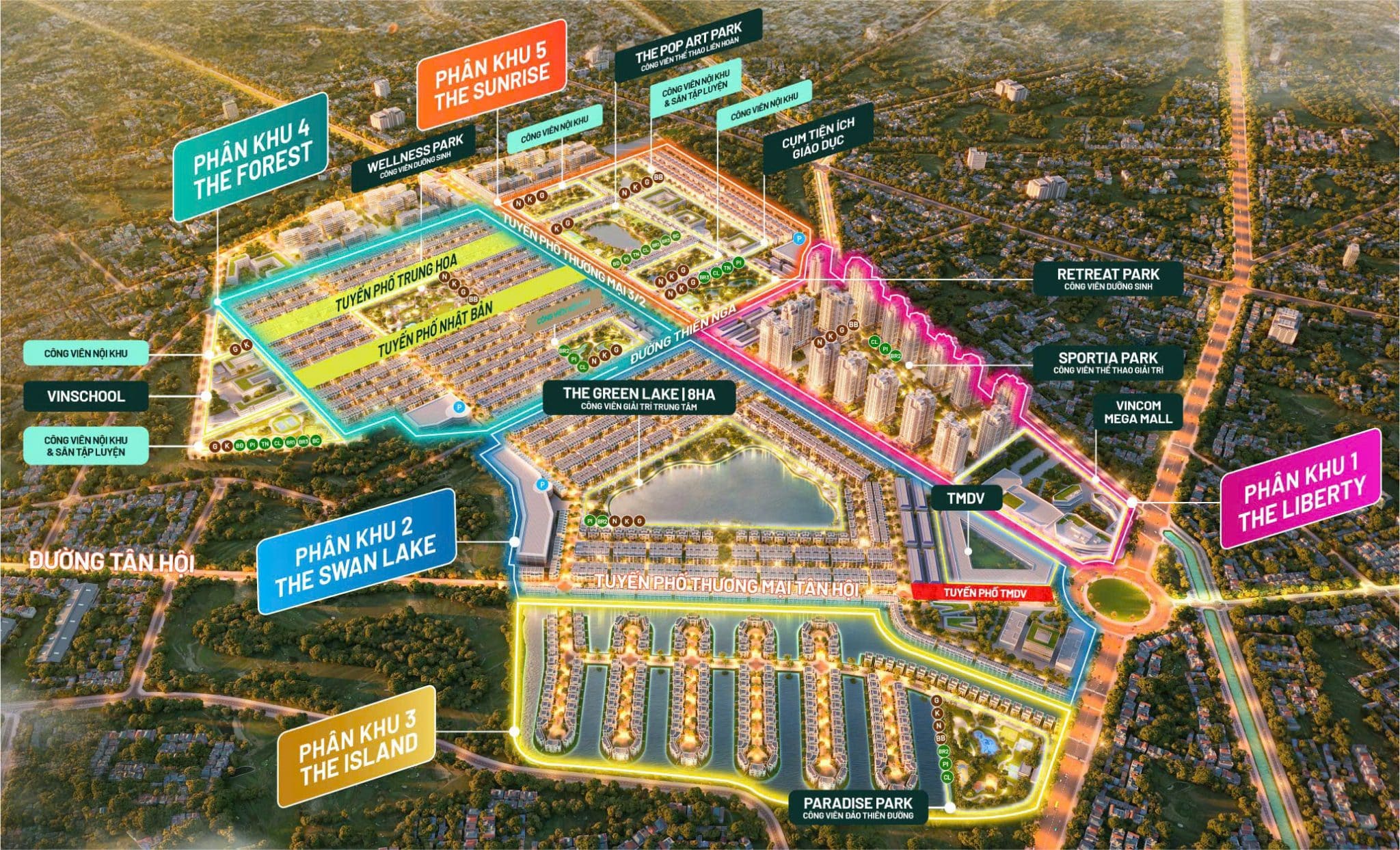 Mặt bằng chi tiết các phân khu dự án vinhomes green city