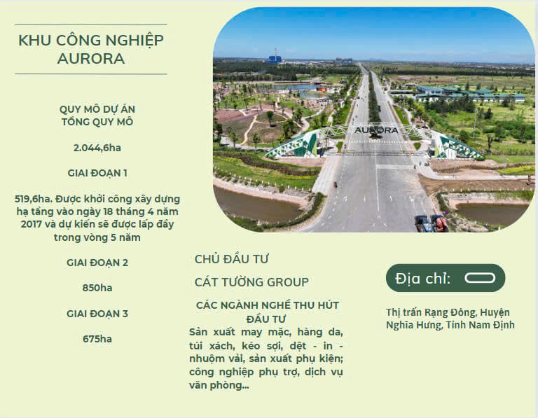 Tổng quan dự án Khu công nghiệp Rạng đông - aurora ip