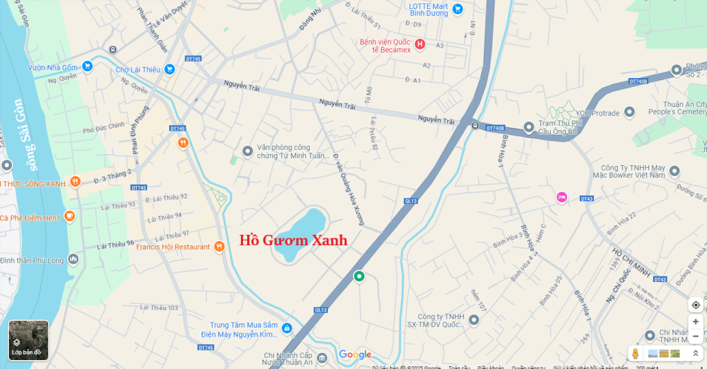 vị trí dự án hồ gươm xanh